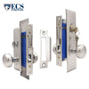 ECS HARDWARE - Durable Heavy Duty Mortise Knob Lock 26D Satin Chrome - 2-1/2″ Backset Entrance - Left Handed