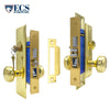 ECS HARDWARE - Durable Heavy Duty Mortise Knob Lock US3 Polished Brass - 2-3/4" Larger Backset - Right Handed