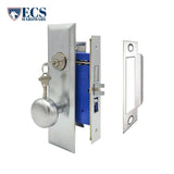 ECS HARDWARE - Durable Heavy Duty Mortise Knob Lock 26D Satin Chrome - 2-3/4" Larger Backset - Left Handed