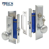 ECS HARDWARE - Durable Heavy Duty Mortise Knob Lock 26D Satin Chrome - 2-3/4" Larger Backset - Right Handed