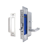 ECS HARDWARE - Durable Heavy Duty Mortise Lockset with Lever 26D Satin Chrome - 2-1/2" Backset Entrance - Left Handed