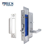 ECS HARDWARE - Durable Heavy Duty Mortise Lockset with Lever 26D Satin Chrome - 2-1/2" Backset Entrance - Left Handed