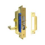 ECS HARDWARE - Durable Heavy Duty Mortise Lockset with Lever US3 Polished Brass - 2-3/4" Larger Backset - Right Handed