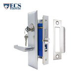 ECS HARDWARE - Durable Heavy Duty Mortise Lockset with Lever 26D Satin Chrome - 2-3/4″ Larger Backset - Left Handed