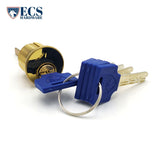 ECS HARDWARE - Durable Premium Key Controlled Rim / Mortise Combo Cylinder - 1-1/8" US3 Polished Brass