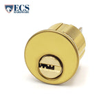 ECS HARDWARE - Durable Premium Key Controlled Rim / Mortise Combo Cylinder - 1-1/8" US3 Polished Brass