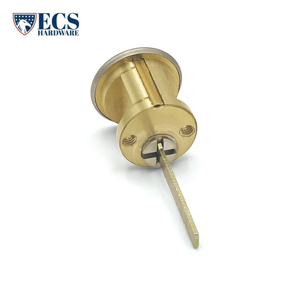 ECS HARDWARE - Durable Premium Rim Cylinder - 1-1/8 Inch - Keyed Alike (KA5) - Schlage SC1 Keyway - US26D - Satin Chromium Plated (626)