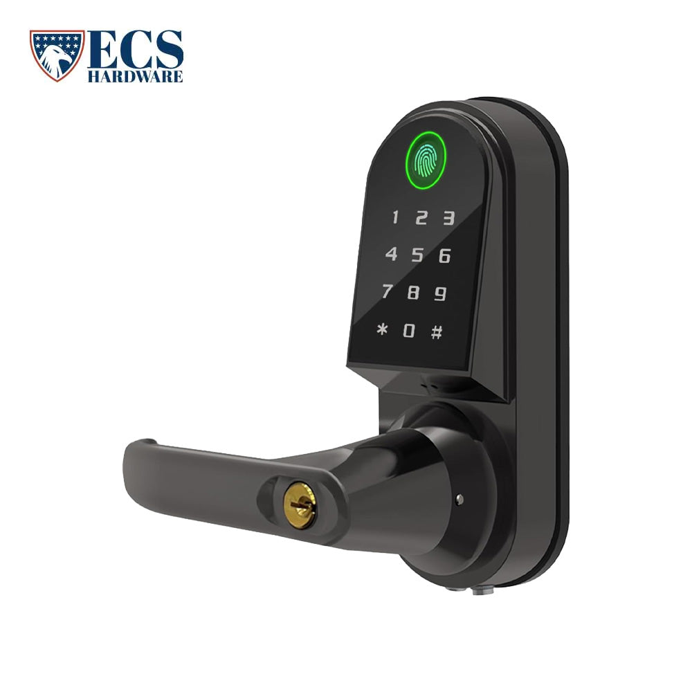 ECS HARDWARE - S210BL-F Smart Door Lock with Fingerprint Reader and Levers