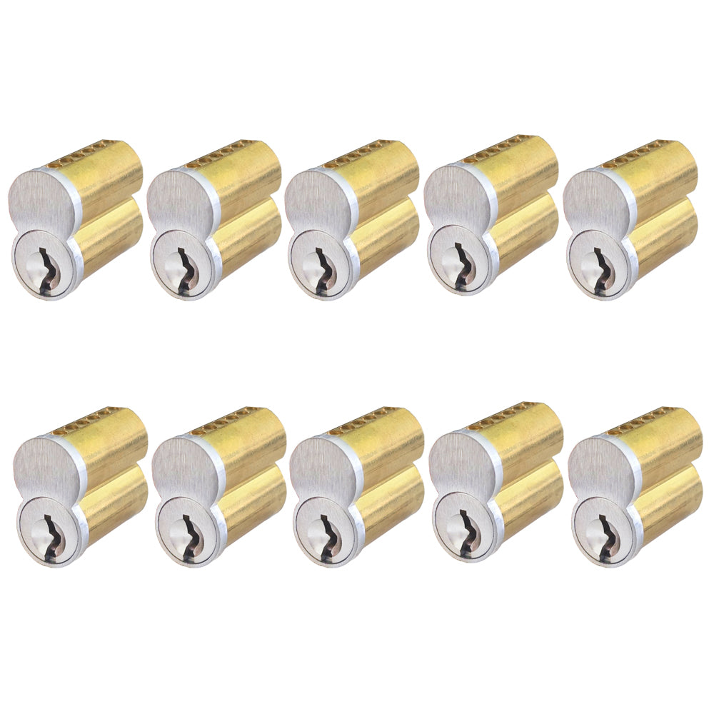 ECS HARDWARE - SFIC- Small Format 6-PIN - US26D Finish - Best A Keyway (Pack of 10)