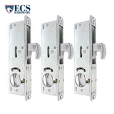 ECS HARDWARE - Narrow-Stile - 1-1/8" Backset, Hook Bolt Lock Zinc Plated 5 ply Laminated Steel Bolt with 2 Aluminum Faceplates (Pack of 3)