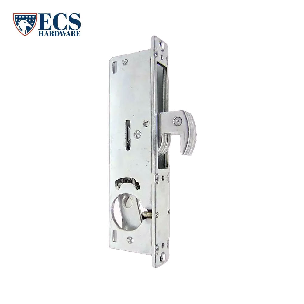 ECS HARDWARE - Narrow-Stile - 1-1/8" BACKSET, Hook Bolt Lock Zinc Plated 5 ply Laminated Steel Bolt, with 2 Aluminum Faceplates