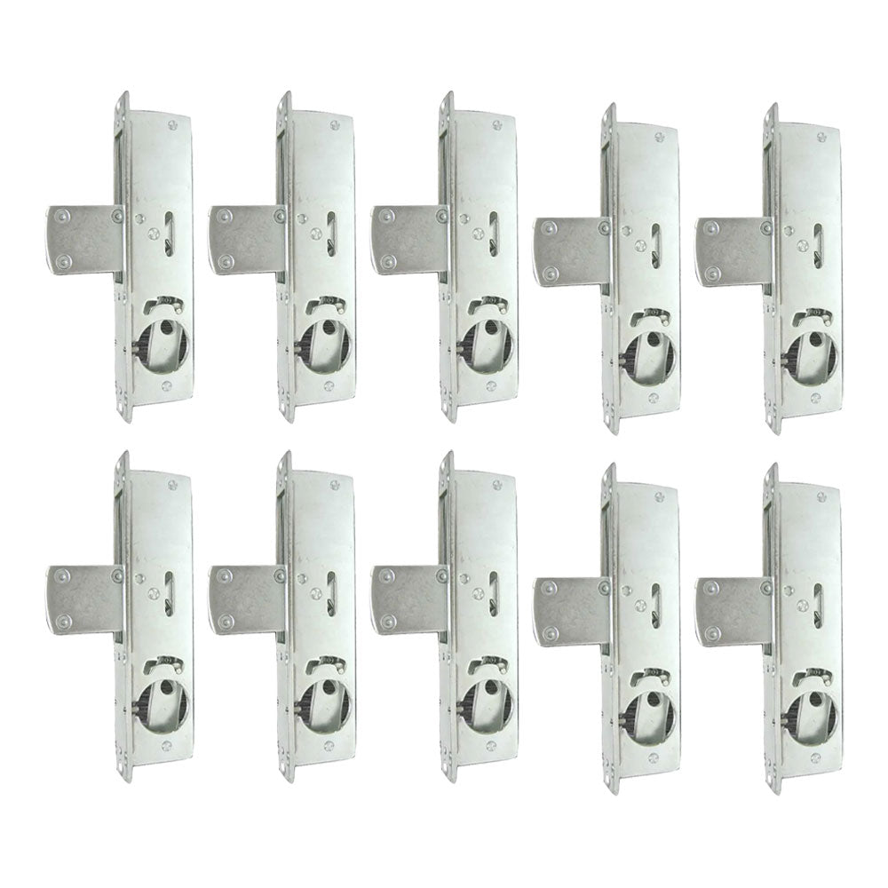 ECS HARDWARE - Narrow-Stile - 1-1/8" BACKSET, Steel Lock Body Zinc Plated 5 ply Laminated Steel Bolt with 2 Aluminum Faceplate (Pack of 10)