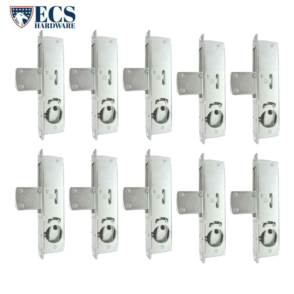 ECS HARDWARE - Narrow-Stile - 1-1/8" BACKSET, Steel Lock Body Zinc Plated 5 ply Laminated Steel Bolt with 2 Aluminum Faceplate (Pack of 10)