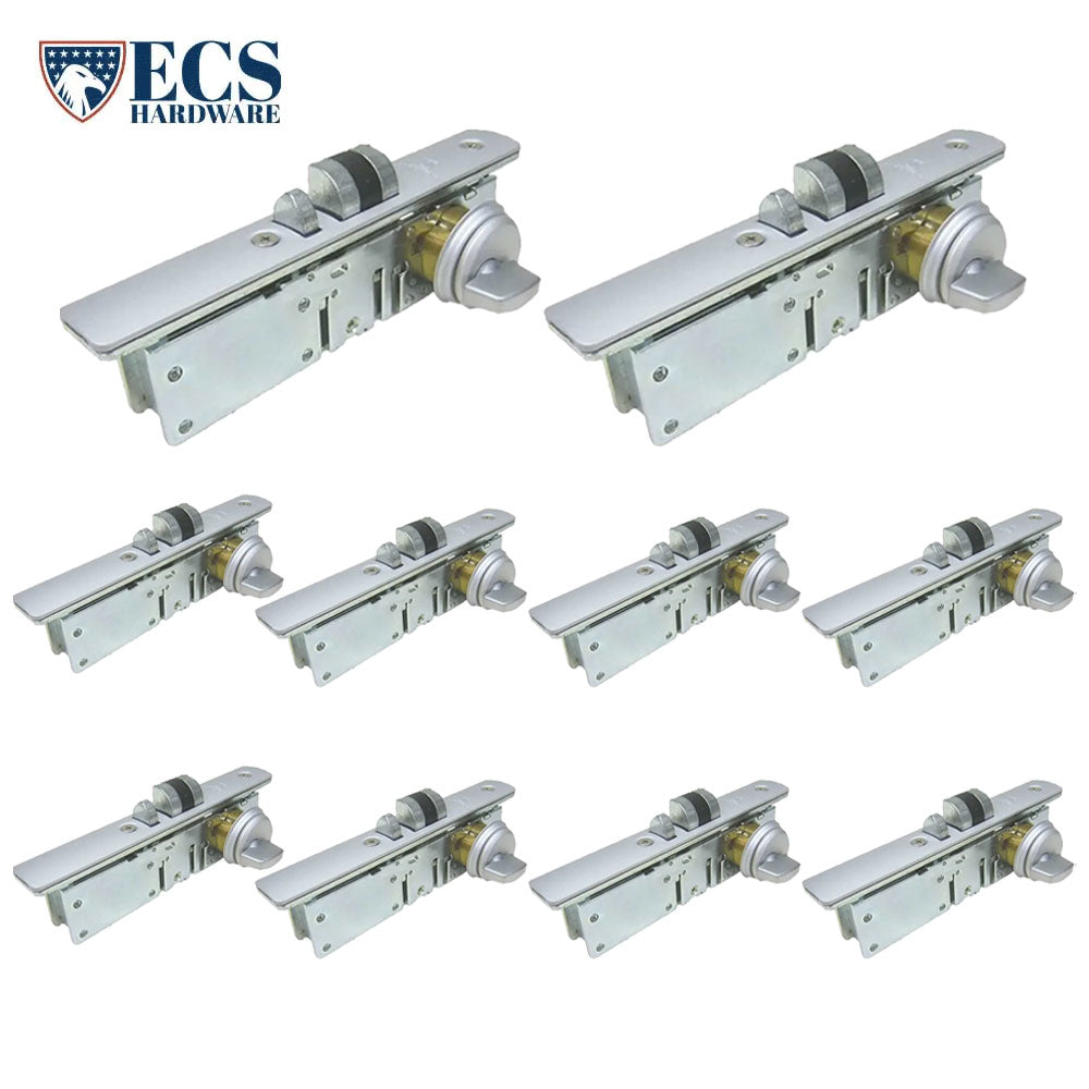 ECS HARDWARE - Narrow-Stile - 31/32" BACKSET, Steel Lock Body Zinc Plated Chrome Plated Latch with 2 Aluminum Faceplates (Pack of 10)