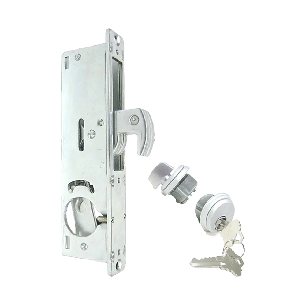 ECS HARDWARE - Zinc Plated Laminated Steel Lock Body 1-1/8" Backset with 2 Aluminum Faceplate and 1-5/32” Diameter Aluminum Finish Zinc Mortise Cylinder SC1 Keyway with 2 Brass Keys