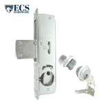 ECS HARDWARE - Zinc Plated Steel Lock Body 1-1/8" Backset with 2 Aluminum Faceplate and 1-5/32” Diameter Aluminum Finish Zinc Mortise Cylinder SC1 Keyway with 2 Brass Keys