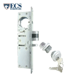 ECS HARDWARE - 1-1/8" Backset Zinc Plated Steel Lock Body with 2 Aluminum Faceplates and 1-5/32” Diameter Aluminum Finish Zinc Mortise Cylinder SC1 Keyway with 2 Brass Keys