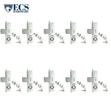 ECS HARDWARE - Zinc Plated Steel Lock Body 31/32" Backset with 2 Aluminum Faceplates and 1-5/32” Diameter Aluminum Finish Zinc Mortise Cylinder SC1 Keyway with 2 Brass Keys (Pack of 10)