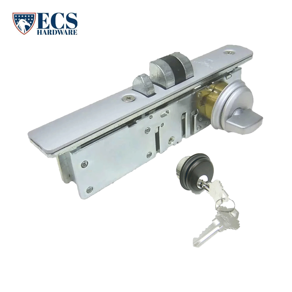 ECS HARDWARE - 31/32" Backset Zinc Plated Steel Lock Body with 2 Aluminum Faceplates and 1-5/32" Diameter Anodized Bronze Zinc Mortise Cylinder SC1 Keyway with 2 Brass Keys