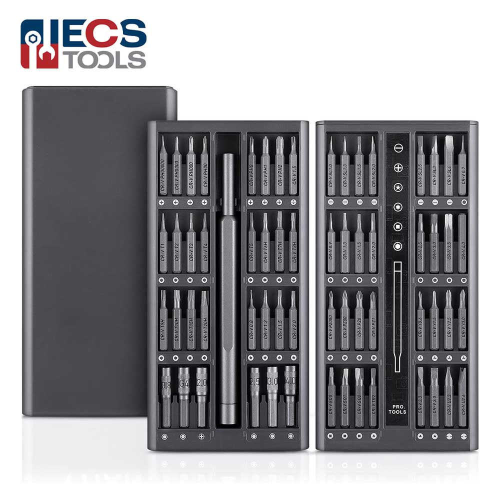 ECS TOOLS - MT-063-AL - Magnetic Screwdriver - 63 in 1 Precision Screwdriver Set - Aluminum Alloy