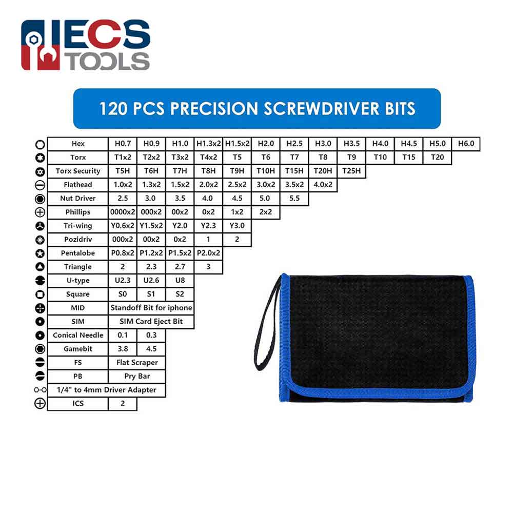 ECS TOOLS - MT-B142 - Electronics Screwdriver - 142 in 1 Electronics Precision Screwdriver Set with Magnetic Project Mat