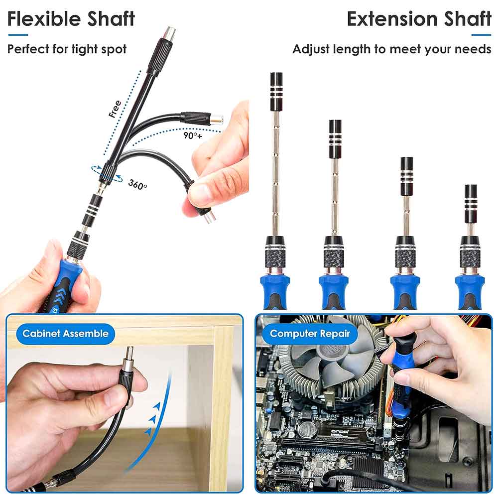 ECS TOOLS - MT-B142 - Electronics Screwdriver - 142 in 1 Electronics Precision Screwdriver Set with Magnetic Project Mat