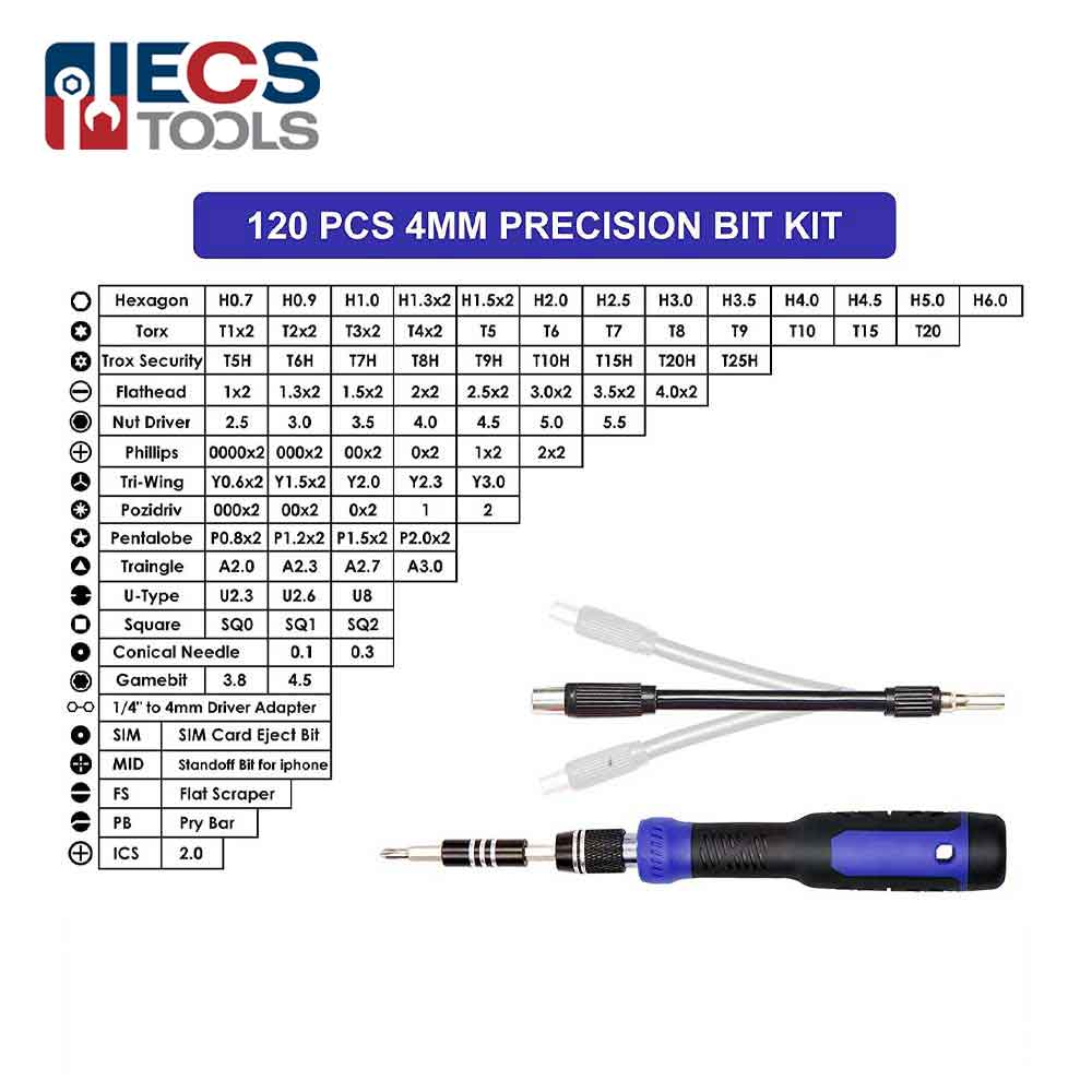 ECS TOOLS - MT-B191 - Magnetic Screwdriver - 191 in 1 Precision Screwdriver Set with Magnetic Project Mat