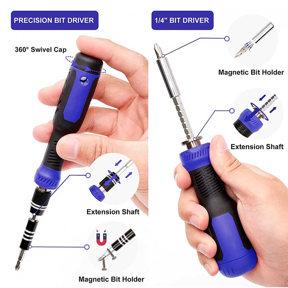 ECS TOOLS - MT-B191 - Magnetic Screwdriver - 191 in 1 Precision Screwdriver Set with Magnetic Project Mat