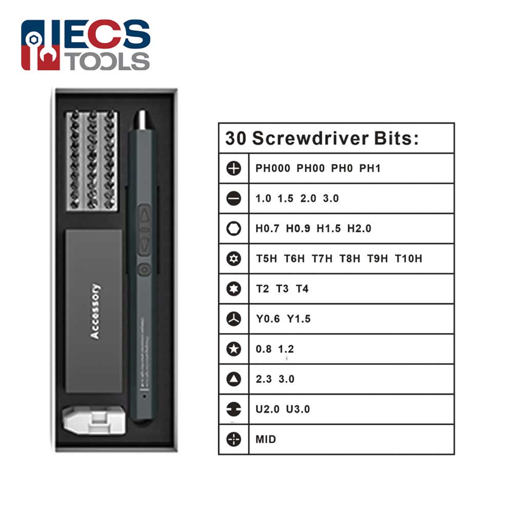 ECS TOOLS - MT-Ele36IN1 - Electric Screwdriver - 11 in 1 Rechargeable Portable Mini Precision Set