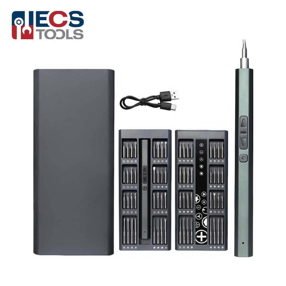 ECS TOOLS - MT-Ele66IN1 - Electric Screwdriver - 66 in 1 Rechargeable Portable Mini Precision Set with Led Light