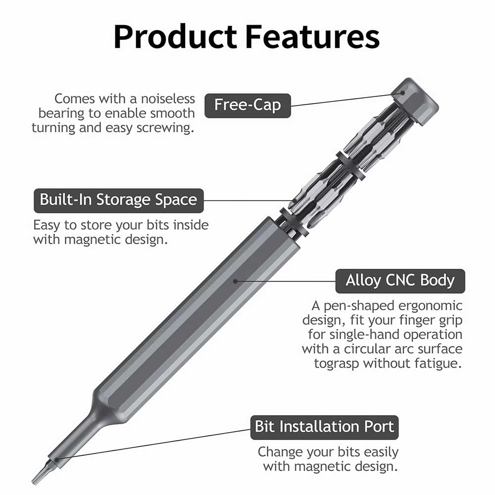 ECS TOOLS - MT-M039 - 39 in 1 Magnetic and Manual Screwdriver Set