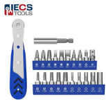 ECS TOOLS - MT-RW0221 - 22 in 1 Ratchet Wrench Set with 20 Chrome Vanadium Steel Bits