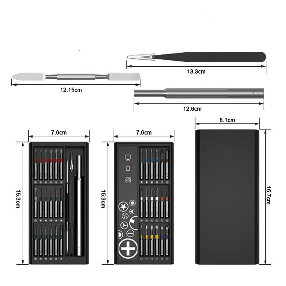 ECS TOOLS - MT-T0391 - Magnetic Screwdriver - 39 in 1 Detachable Mini Screwdriver Set