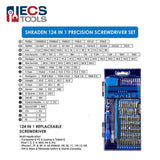 ECS TOOLS - MT-T124 - 124 in 1 Magnetic Precision Screwdriver Sets with Flexible Shaft Extension Rod