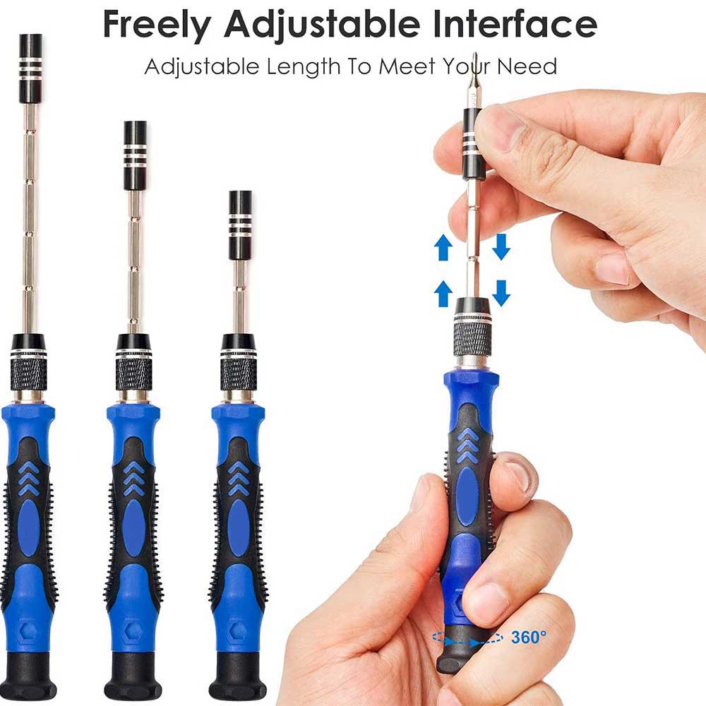 ECS TOOLS - MT-T124 - 124 in 1 Magnetic Precision Screwdriver Sets with Flexible Shaft Extension Rod