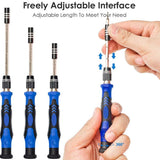 ECS TOOLS - MT-T124 - 124 in 1 Magnetic Precision Screwdriver Sets with Flexible Shaft Extension Rod