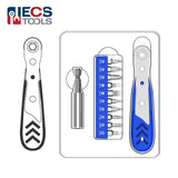 ECS TOOLS - MT-T7312 - 12 in 1 Ratchet Wrench Set with 10 Chrome Vanadium Steel Bits