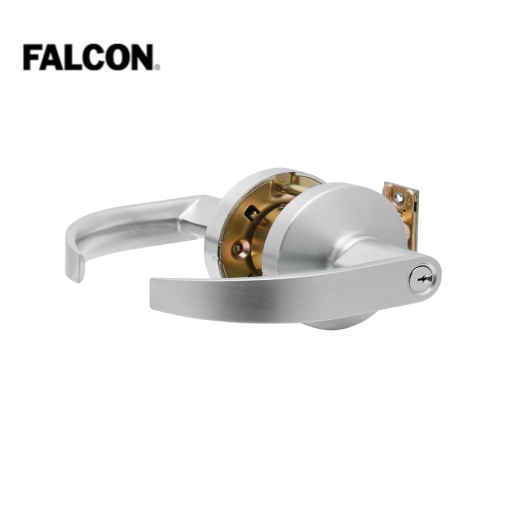 Falcon - K511PD - Push-Turnbutton Entrance Cylindrical Lock with ASA Strike and 2 3/4 Backset - Grade 2 - 626 (Satin Chrome Finish)