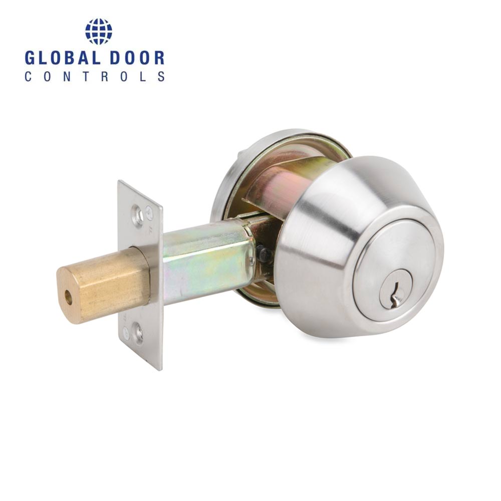 Global Door Controls - GLC Series - Commercial Cylindrical Deadbolts - Fire Rated - US26D (Brushed Chrome)