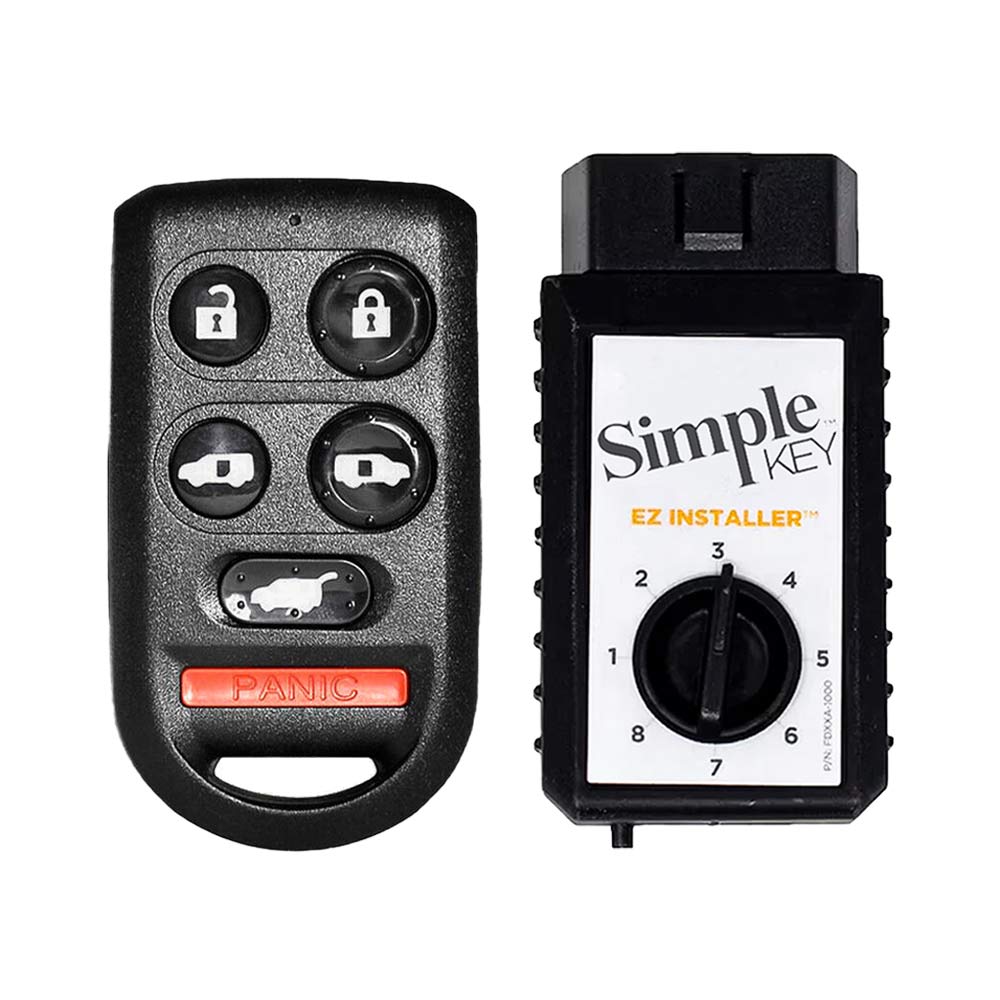 Simple Key 6 Button Remote w/ Panic Hatch & Dual Power Doors Honda Odyssey HNRH-H6HSZ0SK and EZ Installer Programmer