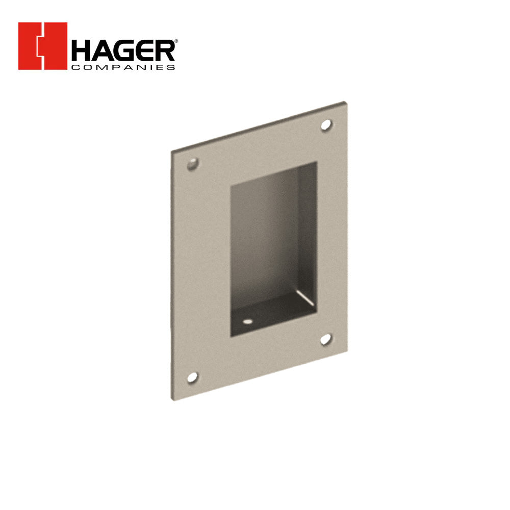 HAGER - 15S - Light Duty Flush Cup Pull - 3.5 X 5 - Satin Stainless Steel