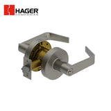 HAGER - 2553 - Entry Lever Lock with 2-3/4 Backsets and Withnell Lever Design - ASA strike - Satin Chrome