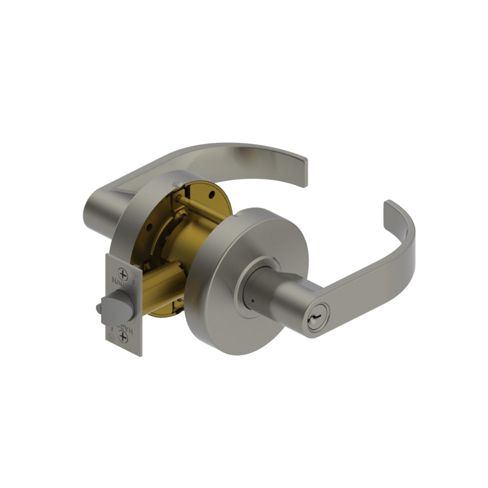 HAGER - 2580 - Storeroom Lever Lock with 2-3/4 Backsets and Withnell Lever Design - ASA strike - Satin Chrome