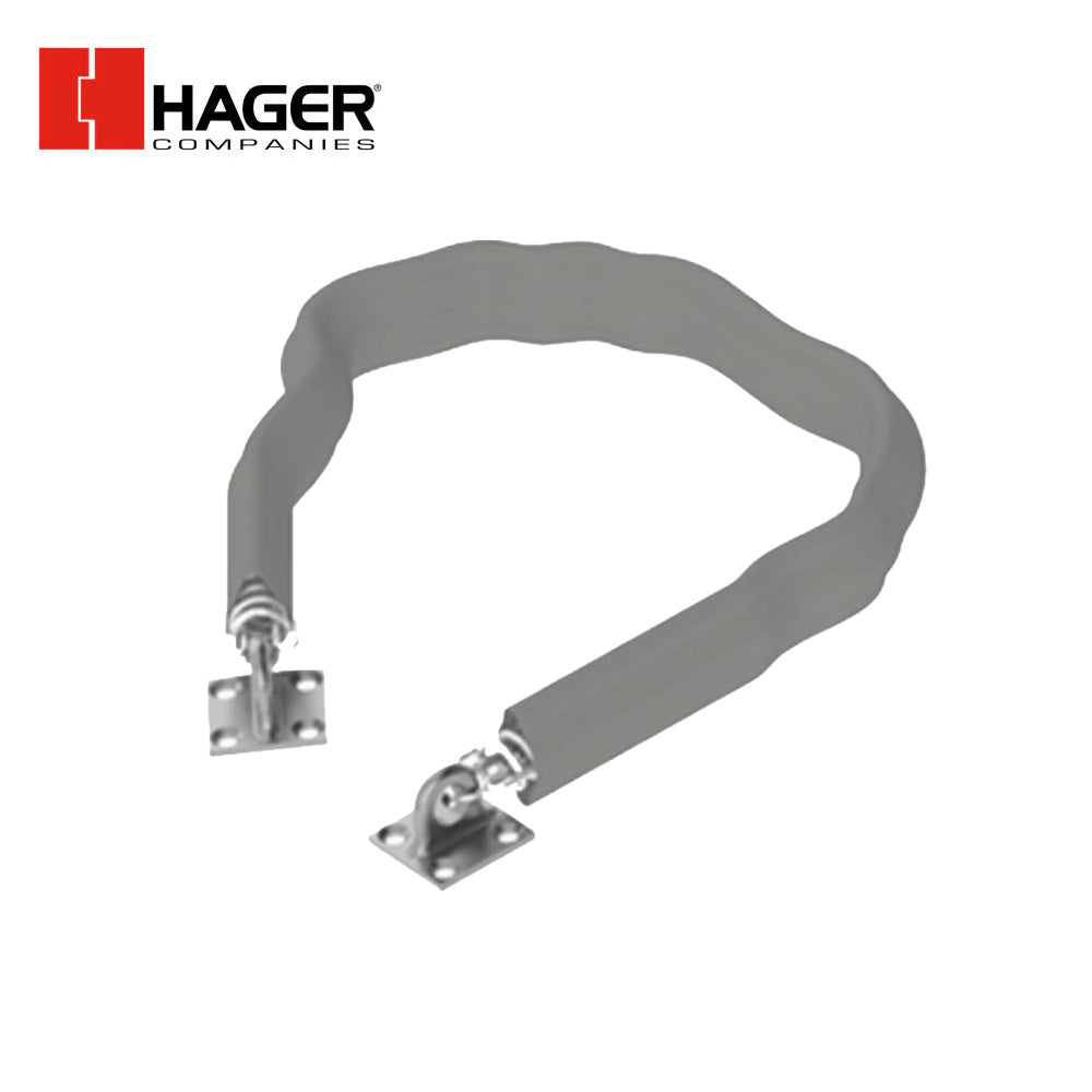 HAGER - 300D - Steel Chain Door Check with EPDM Rubber Cover - 25.5 - Satin Chrome