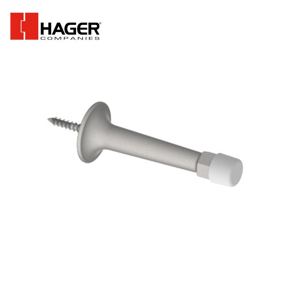 HAGER - 324W - Light Duty Wall Bumper with 5/8 Tip Diameter - Satin Chrome