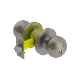 HAGER - 3570 - Classroom Cylindrical Lock with 2-3/4" Backset and Keyed Different - ASA strike - Grade 2 - Satin Stainless Steel