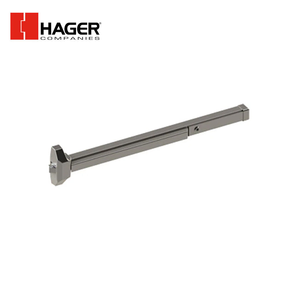 HAGER - 4701 - Rim Exit Bar Wide Stile Pushpad 48 Fire-rated Device Exit Only - Aluminum