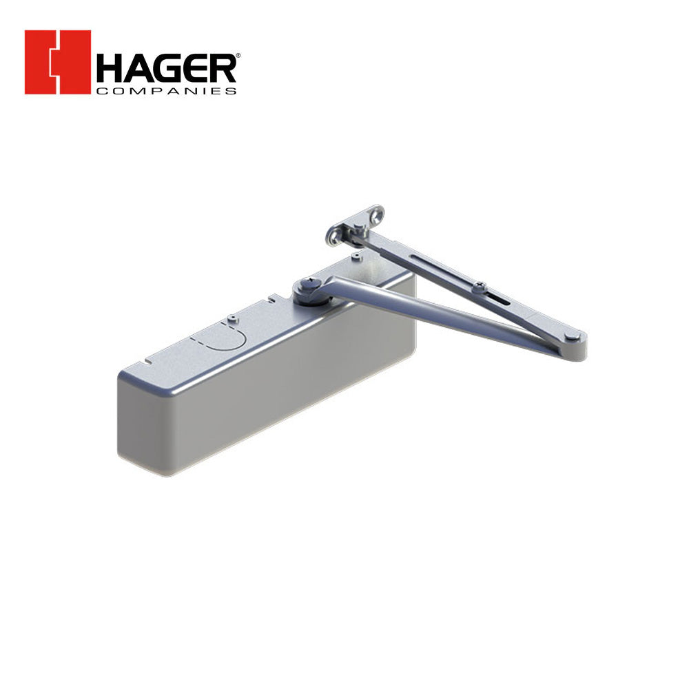 HAGER - 5100-MLT - Surface Closer Push or Pull Side Tri Mount Mounting with Regular Double Lever Arm and Size 1 to 6 Adjustable - Grade 1