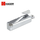 HAGER - 5100-PAR - Heavy Duty Surface Door Closer with Push or Pull Side Parallel Arm Mounting and Size 1-6 Adjustable - Grade 1 - Aluminum