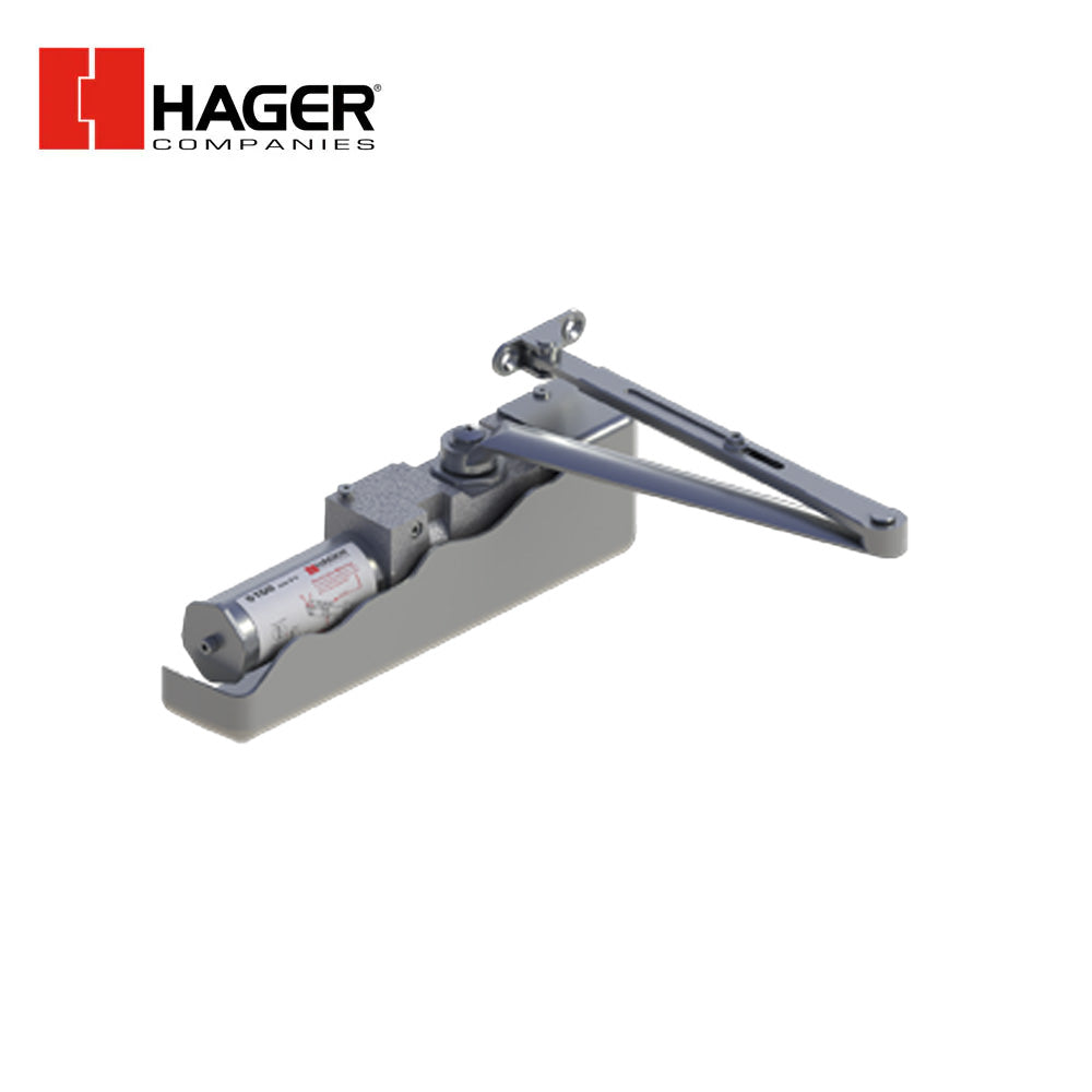 HAGER - 5100-TRK - Surface Closer Push or Pull Side Track Arm Mount Mounting - Size 1 to 6 Adjustable - Left-Handed - Grade 1 - Aluminum